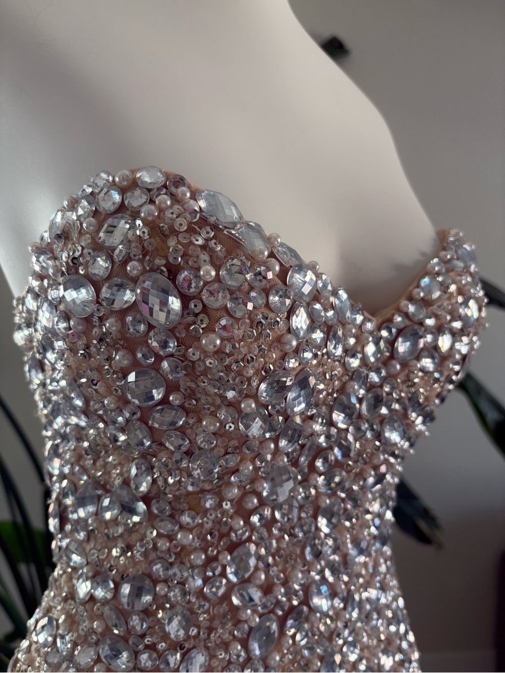 Jovani Strapless Crystal-Embellished Gown - Nude & Silver - Picture 6 of 7